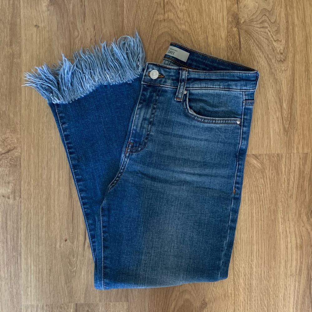 Topshop Fringe Ankle Jeans